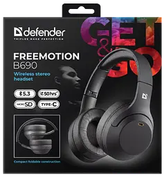 Гарнітура Defender FreeMotion B690 Bluetooth Black (63690) - мініатюра 9