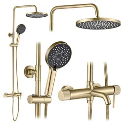 Душова система з виливом Rea Lungo Stripe brushed gold REA-P9490
