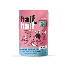 Вологий корм для кішок Half&Half для кошенят з білою рибою та горохом в желе 85 г (4820261921939) - мініатюра 1