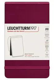 Репортерський блокнот Leuchtturm1917 Кишеньковий, Бордовий, чисті аркуші (364403)