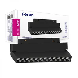 Світлодіодний магнітний трековий світильник Feron MGN301, 12W 4000К чорний (41936)