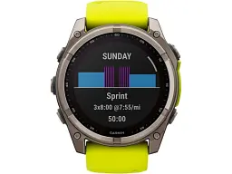 Спортивний годинник Garmin Fenix 8 47mm Solar Sapphire Titanium w. Amp Yellow/Graphite Silicone Band (010-02906-20/21) - мініатюра 2