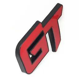Емблема напис GT 63х38мм Чорна+Хром метал (на скотчі) - мініатюра 2