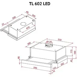 Витяжка телескопічна Perfelli TL 602 BL LED - мініатюра 11