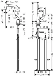 Змішувач Hansgrohe Talis 220 2jet кухонний з витяжним виливом Sbox 73868000 Хром - мініатюра 2