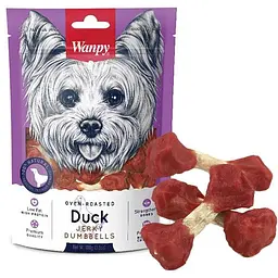 Wanpy Duck Jerky Dumbbells ванпи кость-гантель з в'яленою качкою ласощі для собак 0.1кг