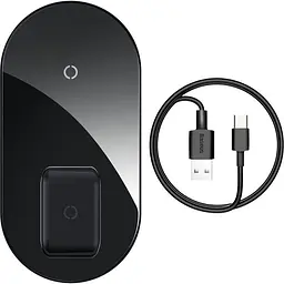 Бездротовий зарядний пристрій Baseus Simple Pro Edition 2 in 1 (Phone + Pods) 18W WXJK-C01 Black
