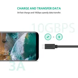 Дата кабель USB-C to USB-C 1.0m USB 3.1Gen2 100W US353 Black Ugreen (10387) - мініатюра 6