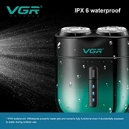 Акумуляторна електробритва VGR V-348, Машинка для гоління/Електрична бритва для обличчя Зелена - мініатюра 3