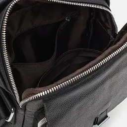 Чоловіча сумка Borsa Leather k19747-black 27х21х7 см Чорний - мініатюра 5