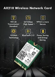 Мережева карта Intel Wi-Fi 6E AX210 NGW модуль тридіапазонний адаптер Bluetooth для ПД / Ноутбука (19125) - мініатюра 4
