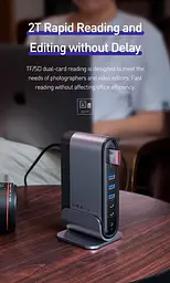 Хаб-концентратор Baseus Working Station для Macbook 16в1 RJ45 Usb, VGA - мініатюра 4