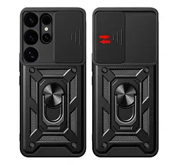 Чохол Primo Shockproof для Samsung Galaxy S26 Ultra (SM-S948) протиударний, з підставкою і шторкою камери Black - мініатюра 3