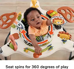 Дитячий ігровий центр Fisher-Price Jumperoo з підсвічуванням та звуком / Розвиваючий ігровий джемпер Бежевий - мініатюра 6