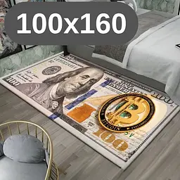 Стильний та зносостійкий килим для дому "100 доларів Bitcoin "100х160" KT8000204