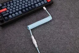 Кабель Keychron USB-A/USB-C > USB-C заряджання/синхронізації, 1.36м, Type-C, Coiled Aviator, синій - мініатюра 5
