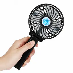 Вентилятор міні акумуляторний з ручкою USB діаметр 10см Handy Mini Fan чорний