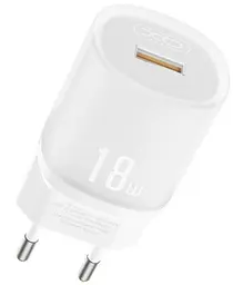 Сітчастий зарядний пристрій XO L157 single USB-A 18W 3A Білий - мініатюра 2