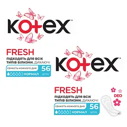 Щоденні прокладки Kotex Deo Normal 112 шт. (2 уп. х 56 шт.)