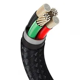 Кабель Baseus Cafule Series Metal Cable USB to Lightning 2.4A 0.25m CALJK-01 Black - мініатюра 4