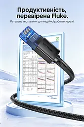 Сетевой патч-корд Vention 10 м Ethernet RJ45 штекер на RJ45 штекер Cat6A UTP до 10 Гбит/с текстурированная нескользящая оболочка позолоченные контакты чёрный (ISCBL) - миниатюра 7