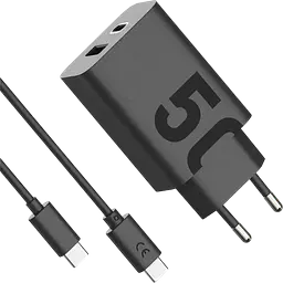 Зарядний блок адаптер 2 порти Motorola 50 W U+C + кабель USB-C (SJMC502)