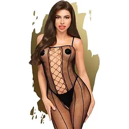 Бодістокінг зі шнурівкою та вертикальними швами Penthouse - Drop-dead Tasty Black XL