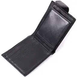 Невеликий місткий гаманець із натуральної шкіри ST Leather 22456 чорний - мініатюра 10
