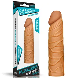 Насадка на пеніс Lovetoy Pleasure X-Tender 17 см коричневий - мініатюра 2