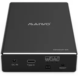 Зовнішня кишеня Maiwo внеш. для 2*HDD 2.5" SATA/SSD до 9,5мм через USB3.1 GEN2 Type-C, RAID 0,1, JBOD, алюм (K25272C)