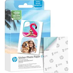 Фотопапір HP CutOut Sticker Zink 2"x3" Глянцевий, самоклеючий, стікери, 30 листів - мініатюра 2