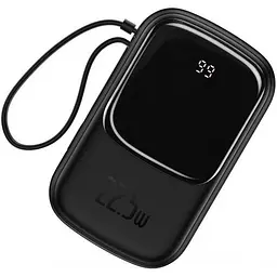Зовнішній акумулятор Baseus Qpow 20000 mAh 22.5w вбудований кабель USB-C (PPQD-I01) чорний - мініатюра 2