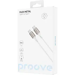 Кабель Proove Flex Metal USB-C to USB-C 60W 1m White (CCFM60002202) [130347] - миниатюра 2