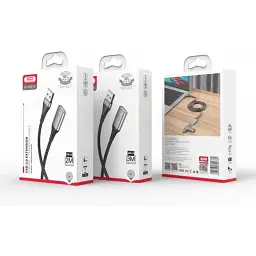 Кабель XO NB219 USB A - USB A 2.0 3 м чорний - мініатюра 3
