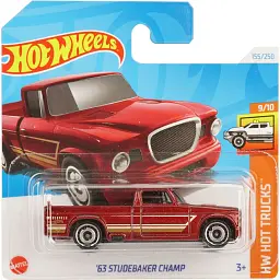 Набір: Базова машинка Hot Wheels HW Let's Race Duck N' Roll біла (5785) + Базова машинка Hot Wheels HW Hot Trucks 63 Studebaker Champ червона (5785) - мініатюра 3