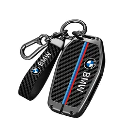 Чохол ключа BMW чорний карбон із брелоком (спортивна форма)