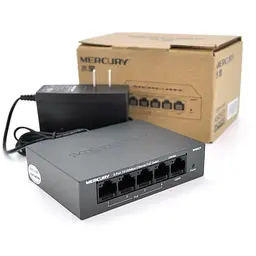 Комутатор POE Mercury MS05CP 53,5V з 4 портами POE + 1 порт UP-Link 100Мбит, БП в комплекті 0,54 кг (82 * 79 * 26)