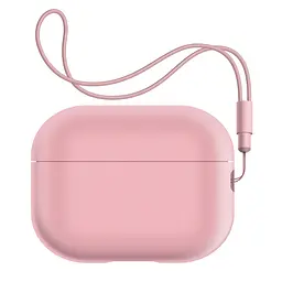 Силіконовий чохол для навушників Apple AirPods Pro 2 2022, Silicone Case with straps, рожевий, захисний чохол з ремінцем, ультратонкий і легкий, повний захист, з підвіскою, м"який силікон, ArmorStandart (ARM68616)