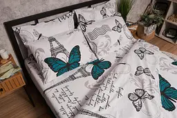 Підковдра Moon&Star Бязь Gold Люкс Green Butterflies King Size 220x240 см - мініатюра 3