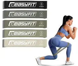Резинки для фітнесу EasyFit MonoBand набір 5 шт (EF-1813-GY) - мініатюра 3