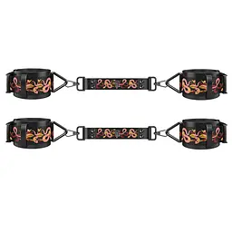 БДСМ-набір LOCKINK The Flowering Serpent Bondage Set, чорний, з малюнком у вигляді змій, 12 предметів - мініатюра 3
