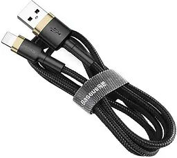 Кабель Baseus Cafule Cable USB to Ligthning 2A 3m CALKLF-RV1 Black-Gold - мініатюра 4