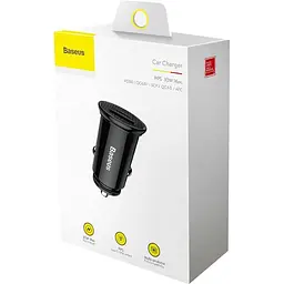 Автомобільний зарядний пристрій Baseus Circular Plastic PD3.0 QC 4.0 + 30W USB + Type-C black (CCALL-YS01) - мініатюра 5