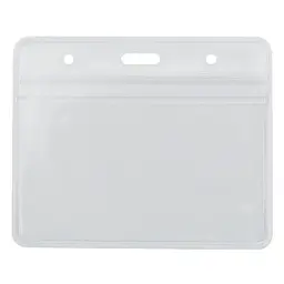 Бейдж Optima горизонтальний замок zip lock PVC, 108х70 мм (O45611)
