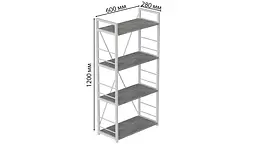 Етажерка 4/60 Ferrum-decor Серії Коннект 120x60x28 білий ДСП Бетон 16мм (FRD-105528) - мініатюра 7