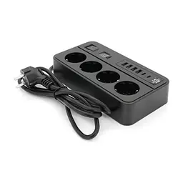 Мережевий фільтр живлення Voltronic G13H, 3000W, 4 роз, 4USB 3,2А, 2 Type-C, 2м Black (YT-G13H) - мініатюра 3