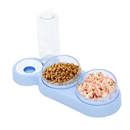Подвійна миска для тварин Semi Animal Bowl Light Blue з автоматичною напувалкою 500 мл