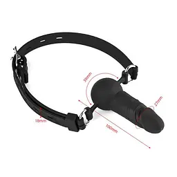 Кляп-страпон Wearable Sleeve на обличчя та в рот Чорний K000764 - мініатюра 6