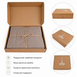 Постільна білизна євро Love You Варена бавовна ly62037 200х220 см мокко - мініатюра 5