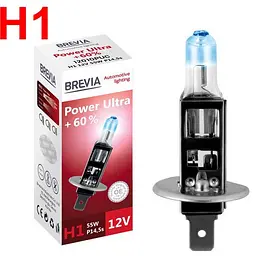 Автолампа галогенна Brevia Power Ultra +60% H1 12V 55W 1 шт (12010PUC)